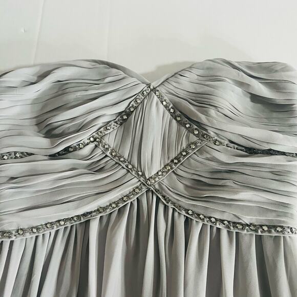 Pearl Georgina Chapman Slate Studded Strapless Maxi Dress Size 4 - Picture 7 of 7